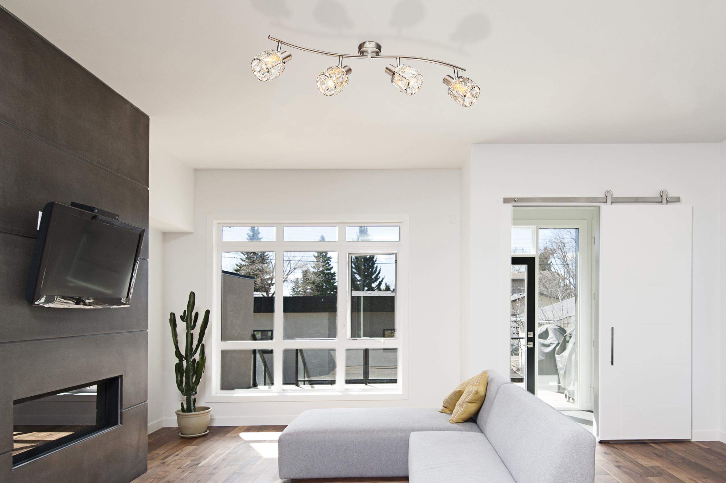 Strahler 4-Flammig verstellbar L: 70 cm - Design, Glas/Metall (70/31,5/18cm) - Globo