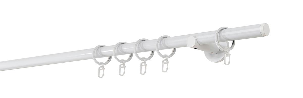 Rundstangengarnitur Weiß L: 150 cm - Weiß, Basics, Metall (150cm)