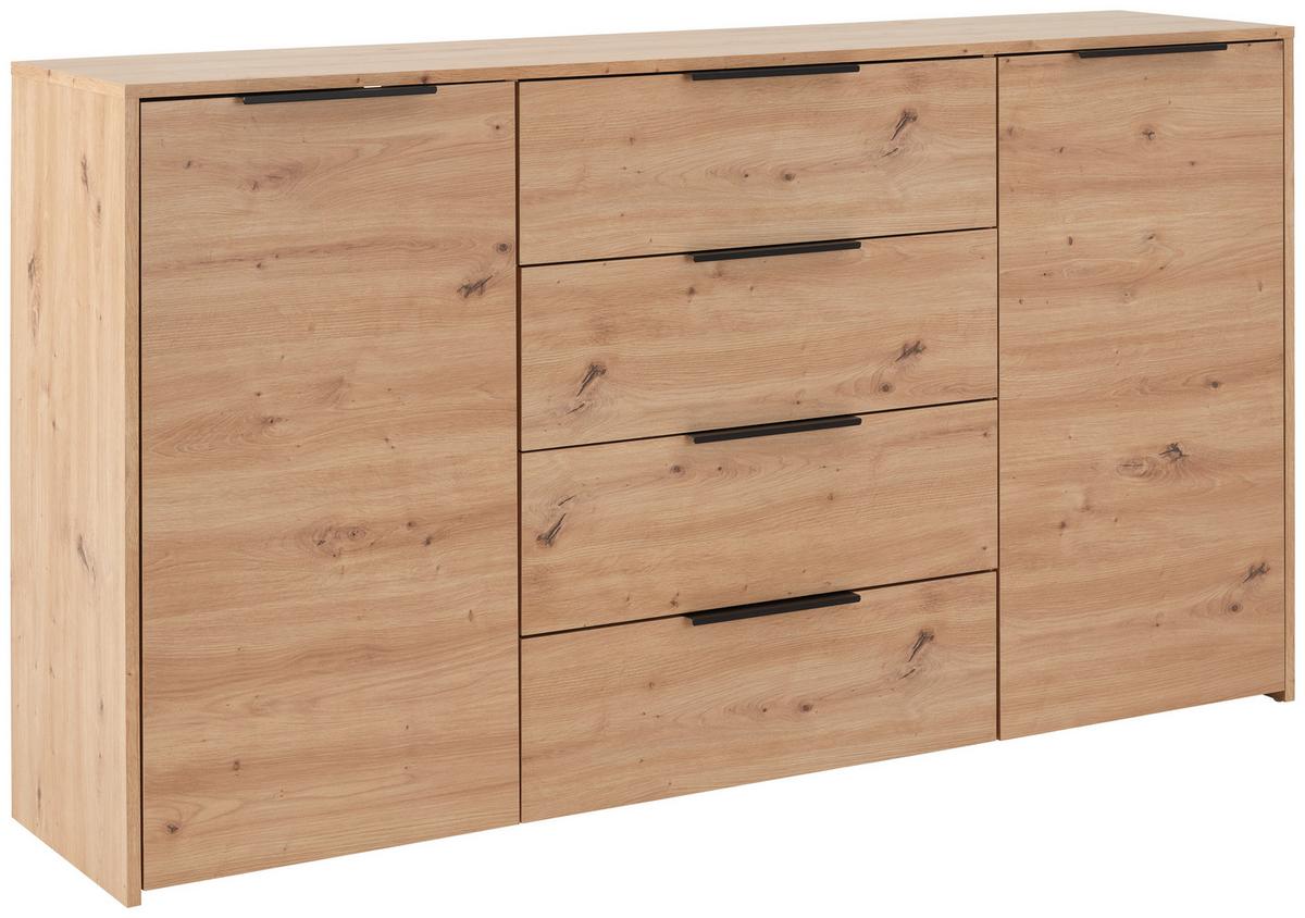 Kommode 161cm Sion 2 Eiche Artisan - Eiche Artisan, MODERN, Holzwerkstoff (161/93,4/38cm)