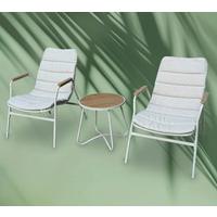 Gartenset 3-Teilig Wetterfest - Beige, Basics, Glas/Holz (78,3/65,8/87cm)