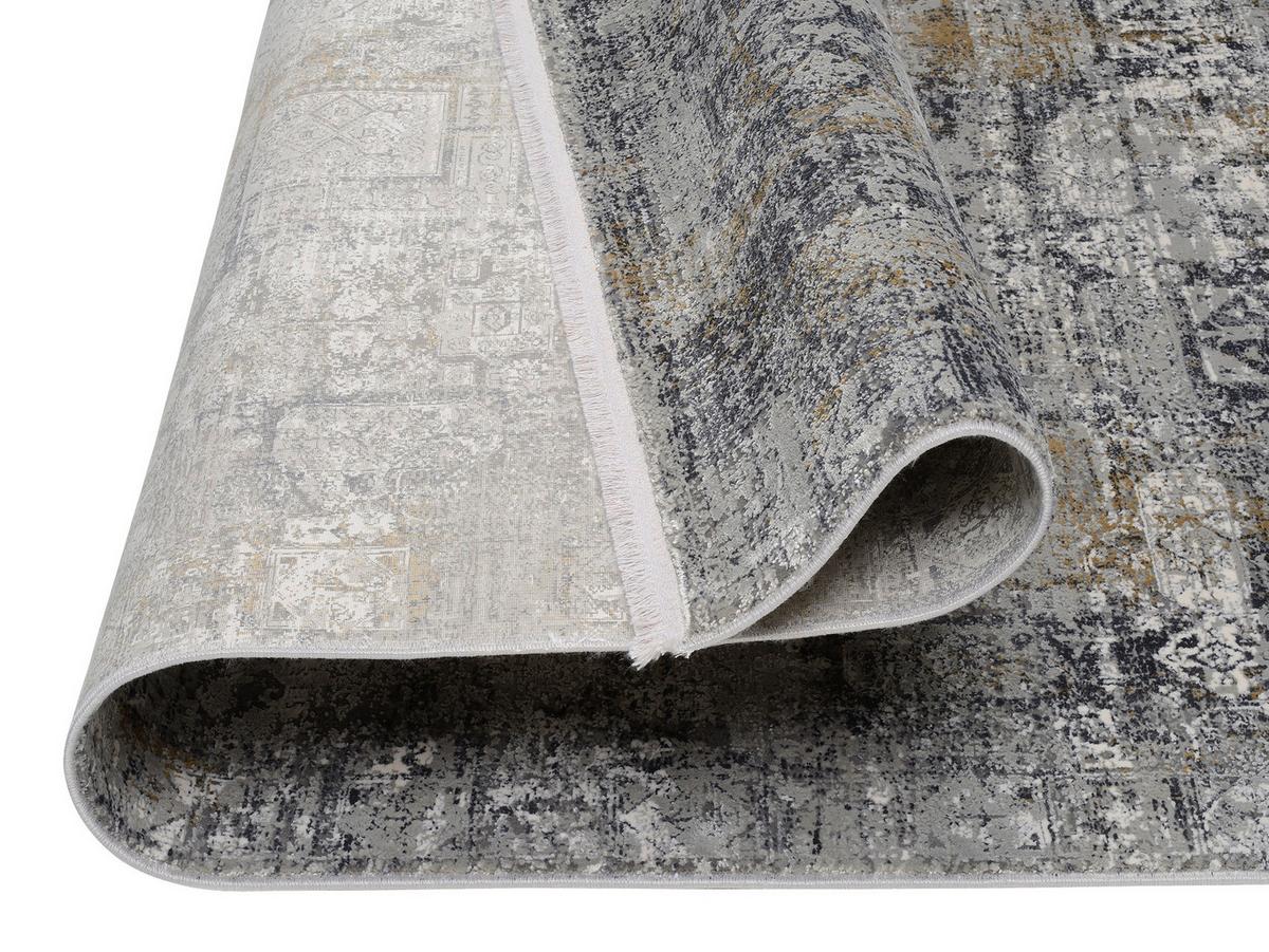 Webteppich Grau/Goldfarben Sinfonia 67x130 cm - Goldfarben/Grau, Design, Textil (67/130cm) - Musterring