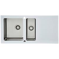 Spüle Respekta Edelstahl Bxt: 100x50 cm - Weiß, Trend, Glas/Metall (100/21/50cm) - Respekta