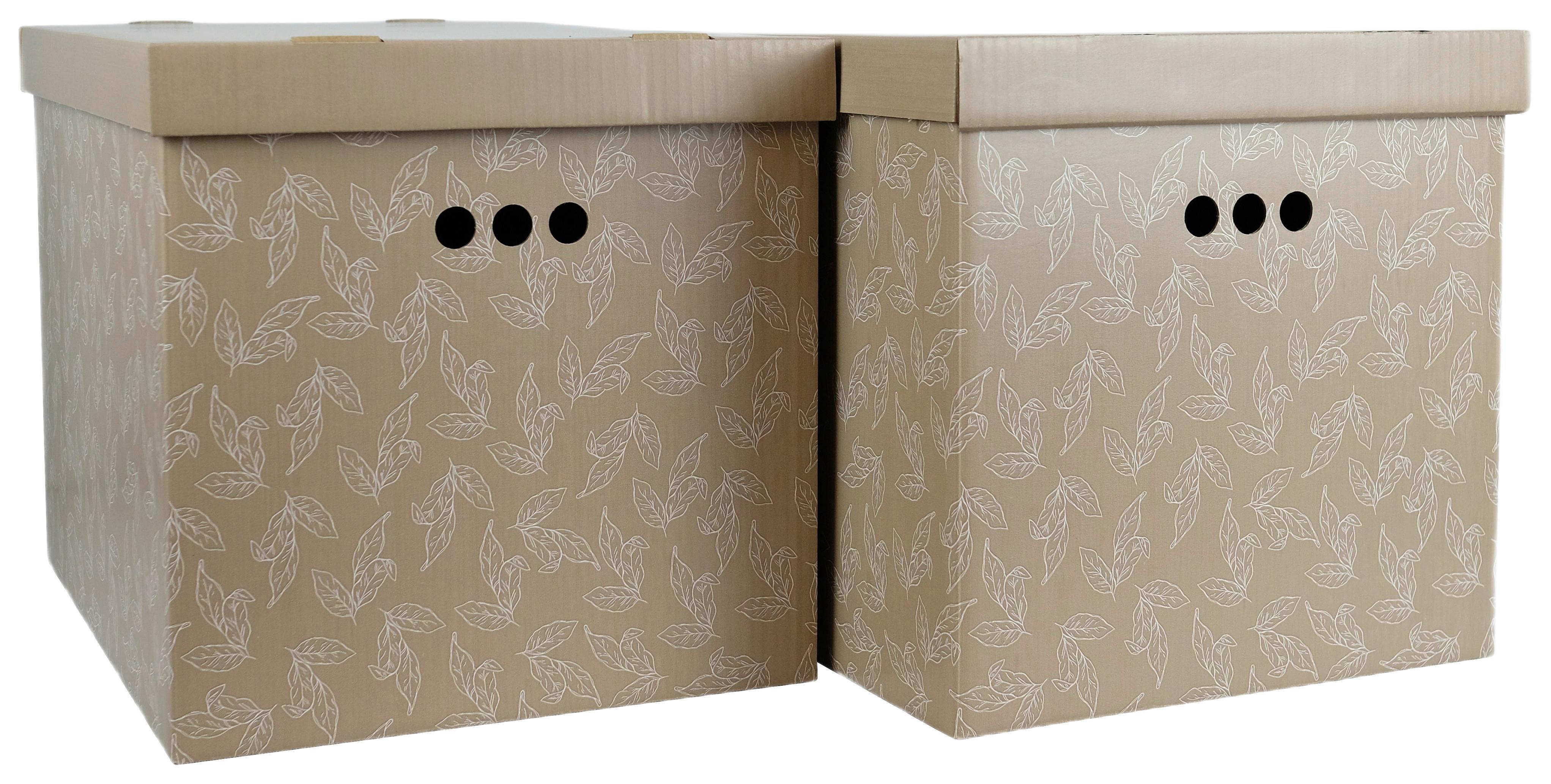 Box s víkem Jimmy, 2 ks/bal. - bílá/růžová, karton (44,3/33,5/32,5cm) - Mömax