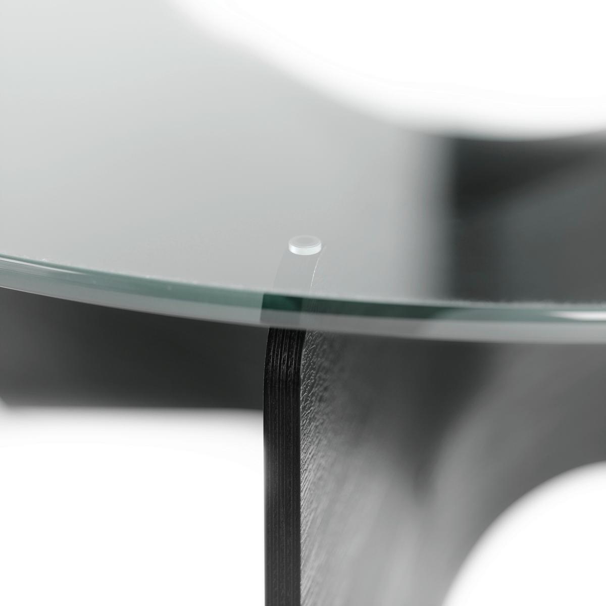 KONFERENČNÝ STOLÍK MADERA - priehľadné/čierna, Konventionell, drevo/sklo (86,9/86,9/39,3cm) - Umbra