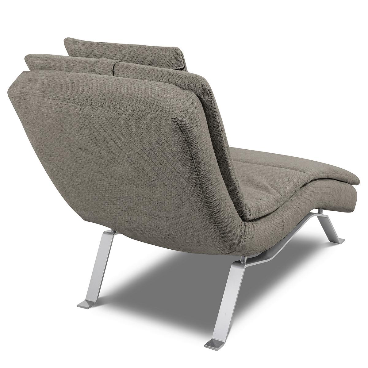 RELAXLIEGE Creme/Dunkelgrau B: 65 cm - Dunkelgrau/Silberfarben, Design, Textil (65/95/171cm) - Celina Home