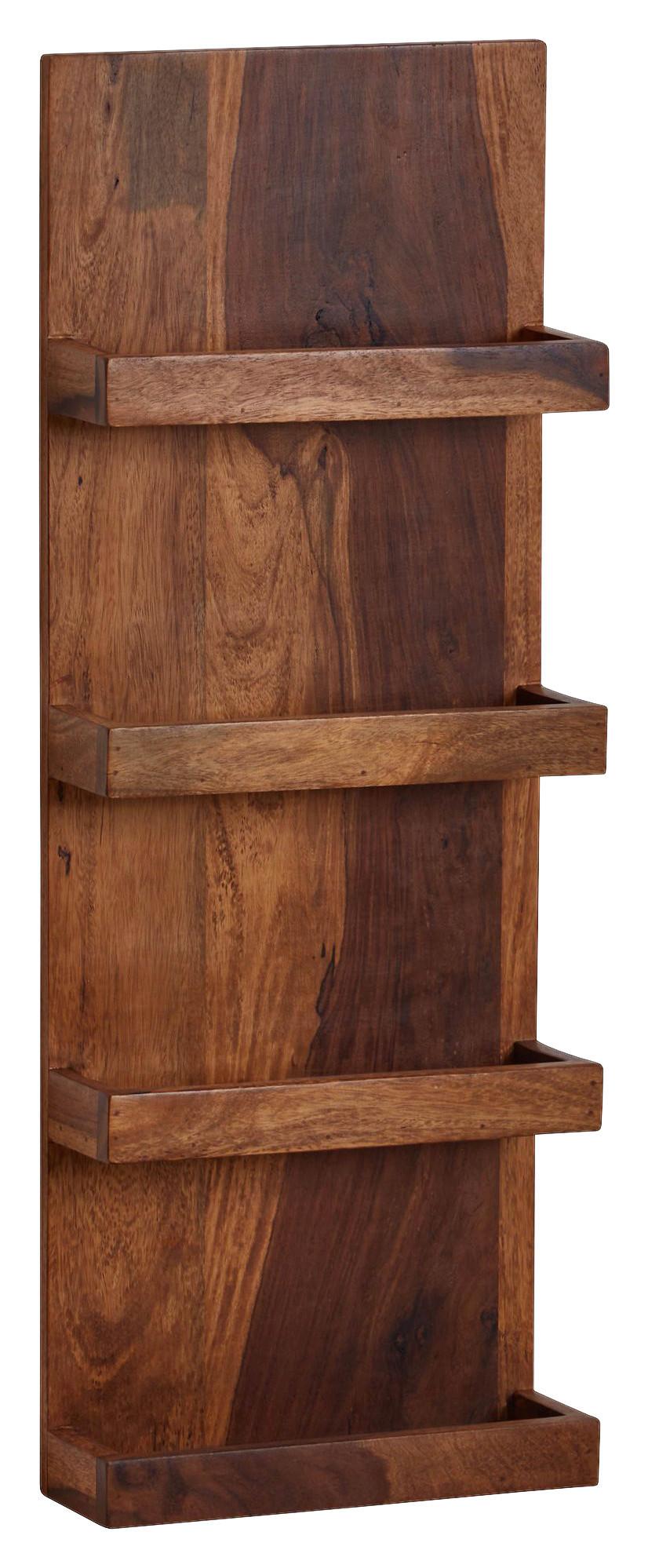 Malý regál z masívneho dreva š: 30cm - farba indického palisandra, Modern, drevo (30/80/10cm) - MID.YOU