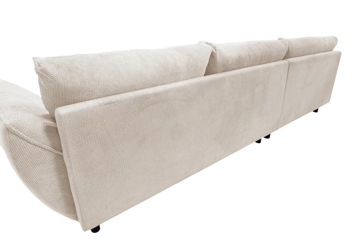 Ecksofa Biarritz, Beige Schenkel: 204x324 cm - Beige/Schwarz, Design, Textil (205/324cm) - Livetastic