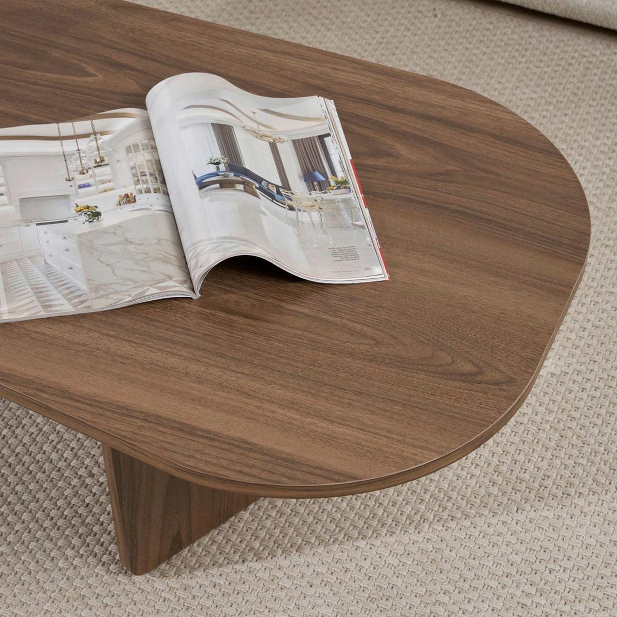 COUCHTISCH Ovalis Walnussfarben L: 130cm - Walnussfarben, Design, Holzwerkstoff (130/65/40cm) - MID.YOU