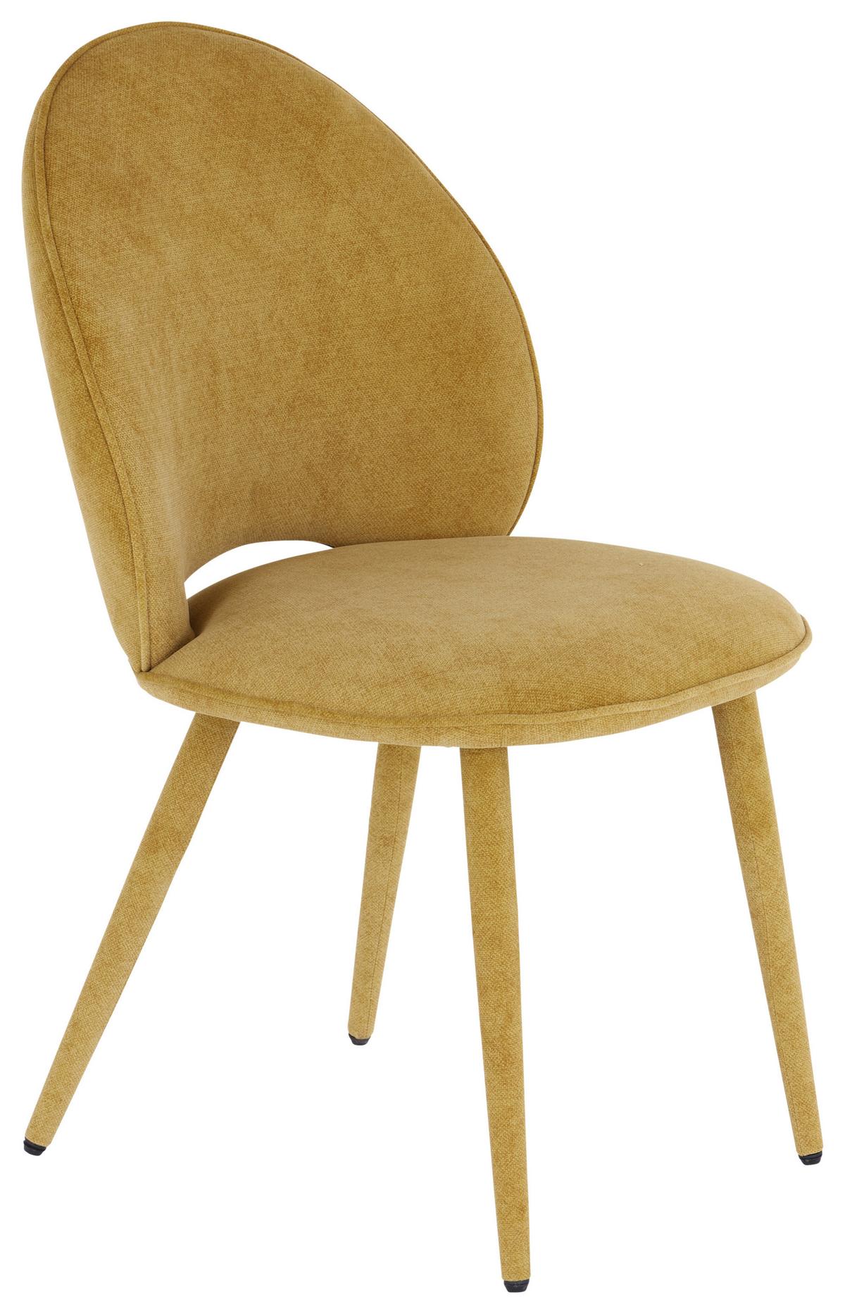 Stuhl Lavik - Gelb, MODERN, Holz/Textil (50/87/58,5cm) - Livetastic