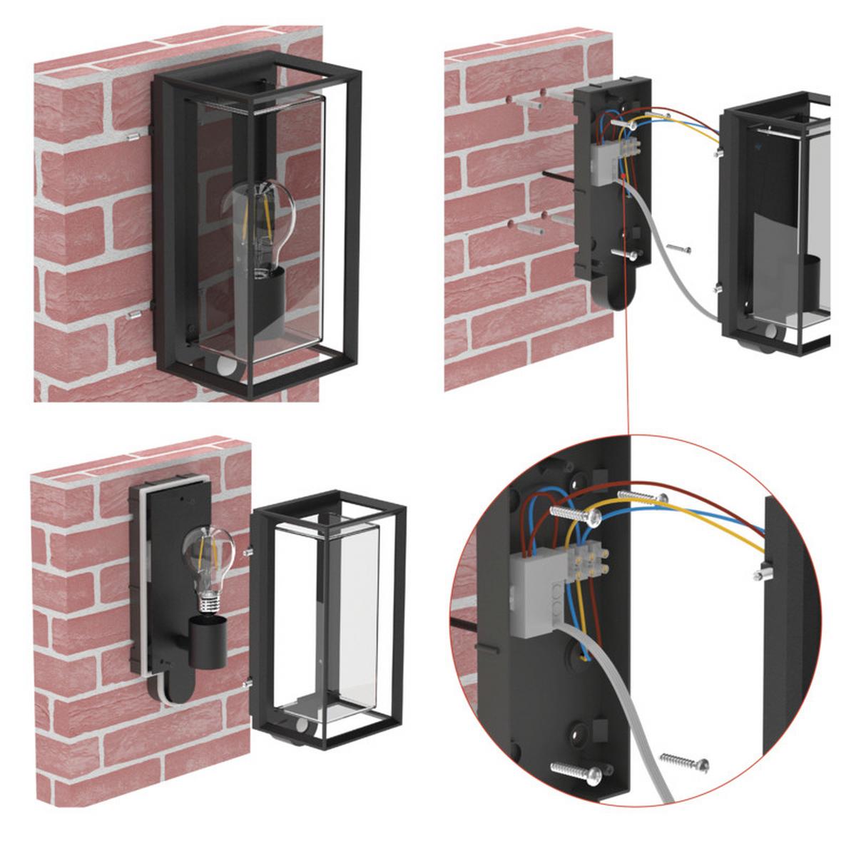 VONKAJŠIE LED SVIETIDLO MALVA - čierna, Modern, kov/plast