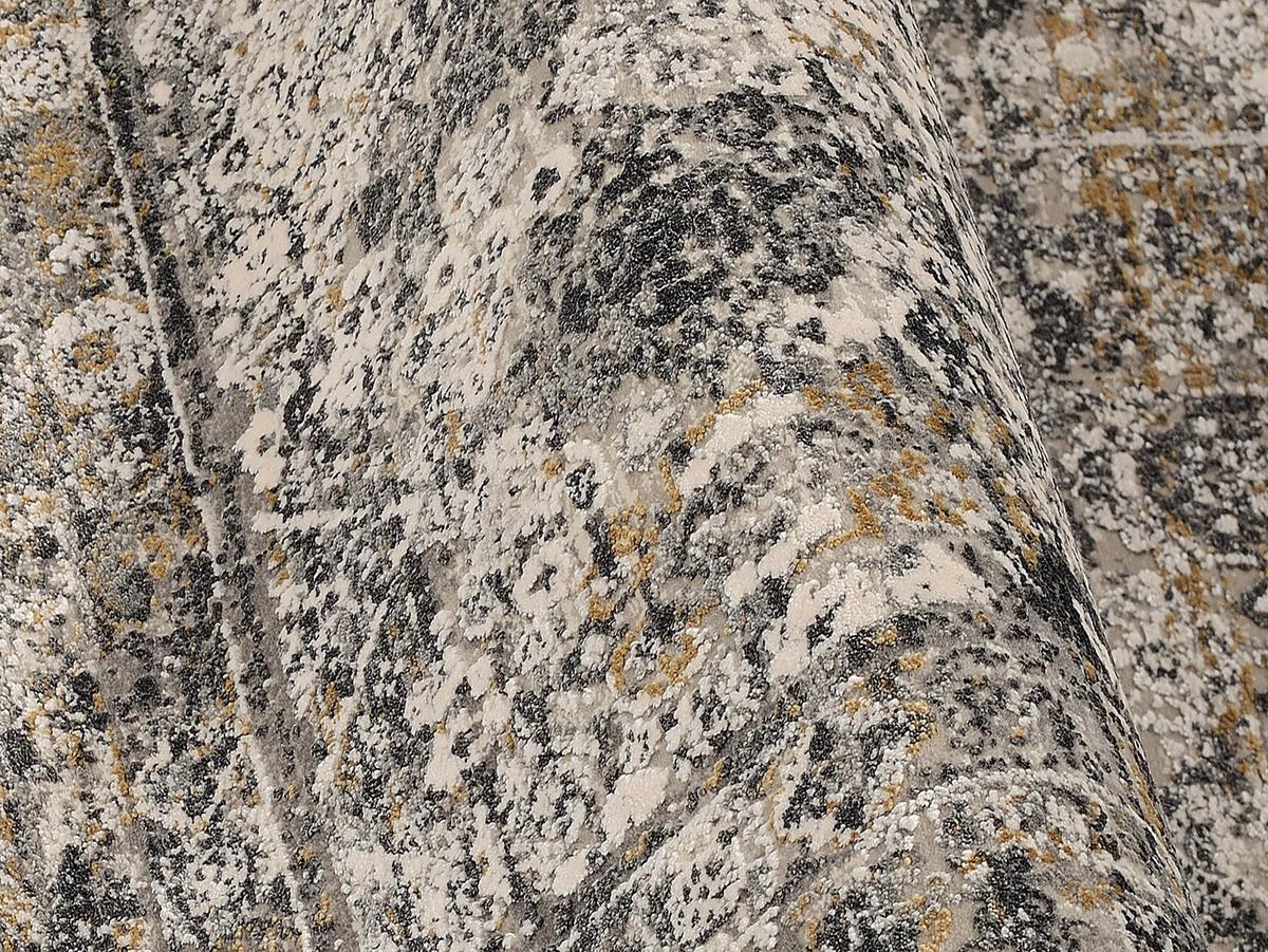 Webteppich Grau/Goldfarben Toulon 67x130 cm - Goldfarben/Grau, LIFESTYLE, Textil (67/130cm) - Dieter Knoll