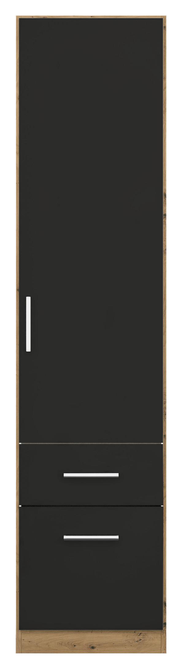 Drehtürenschrank 47 cm Berlin Eiche Dekor/Grau - Eiche Artisan/Grau, MODERN, Holzwerkstoff (47/197/54cm) - Rauch Möbel