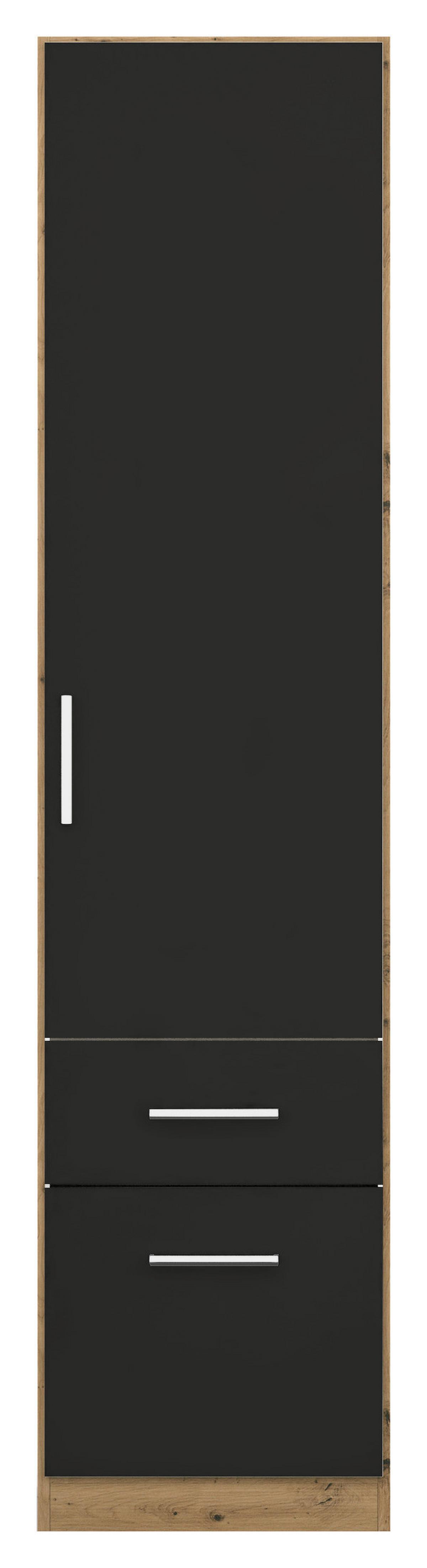 Drehtürenschrank 47 cm Berlin Eiche Dekor/Grau - Eiche Artisan/Grau, MODERN, Holzwerkstoff (47/197/54cm) - Rauch Möbel