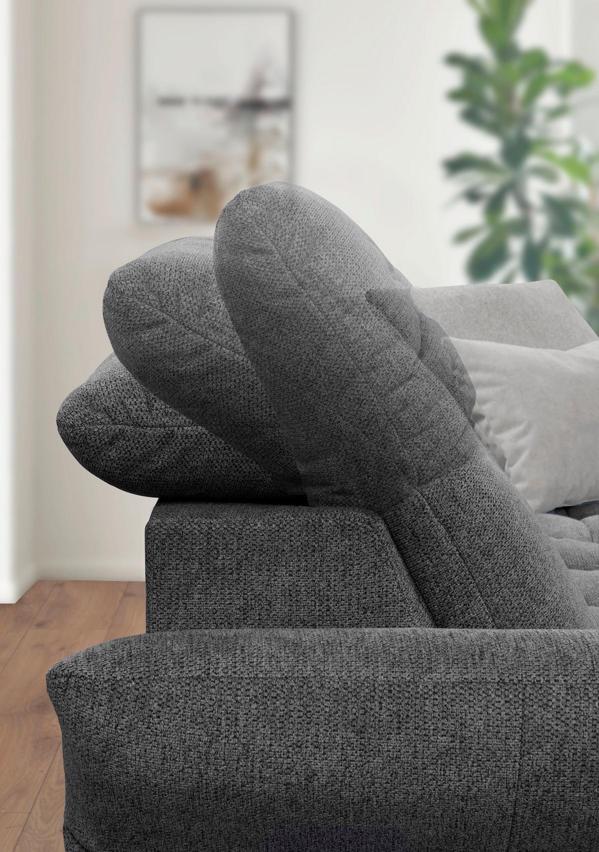 Ecksofa Coast Grau B: 244-270 cm - Schwarz/Grau, KONVENTIONELL, Holzwerkstoff/Textil (244-270/87-104/173cm)