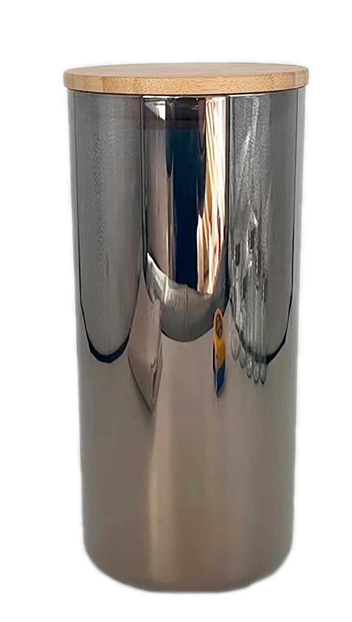 Vorratsglas Cedric - Naturfarben/Grau, Basics, Glas/Holz (10/22cm) - James Wood