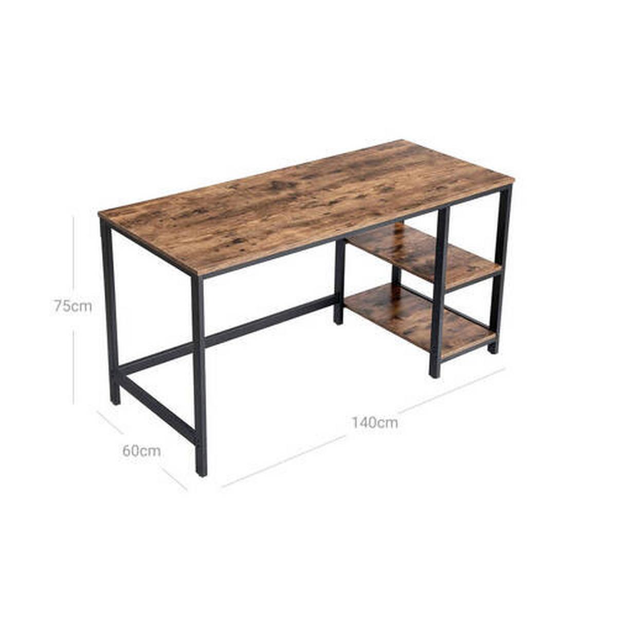 Písací stôl IRON - hnedá/čierna, Basics, kov/kompozitné drevo (140/60/75cm) - Boxxx