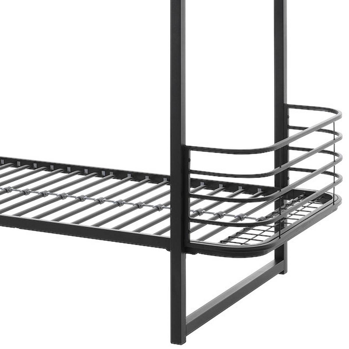 Kovová patrová postel OSCAR černá - černá, Konvenční, kov (90/200cm) - MID.YOU