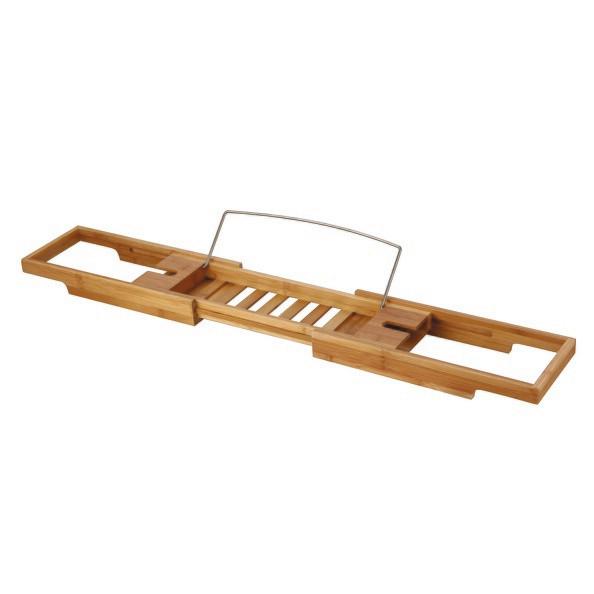 Badewannenablage Bambustablett Ausziehbar - Hellbraun, Basics, Naturmaterialien (70-91,5/15/4,5cm)