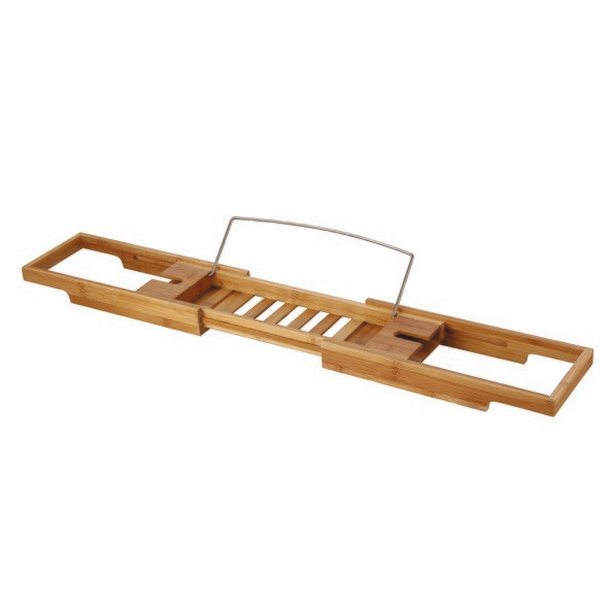 Badewannenablage Bambustablett Ausziehbar - Hellbraun, Basics, Naturmaterialien (70-91,5/15/4,5cm)