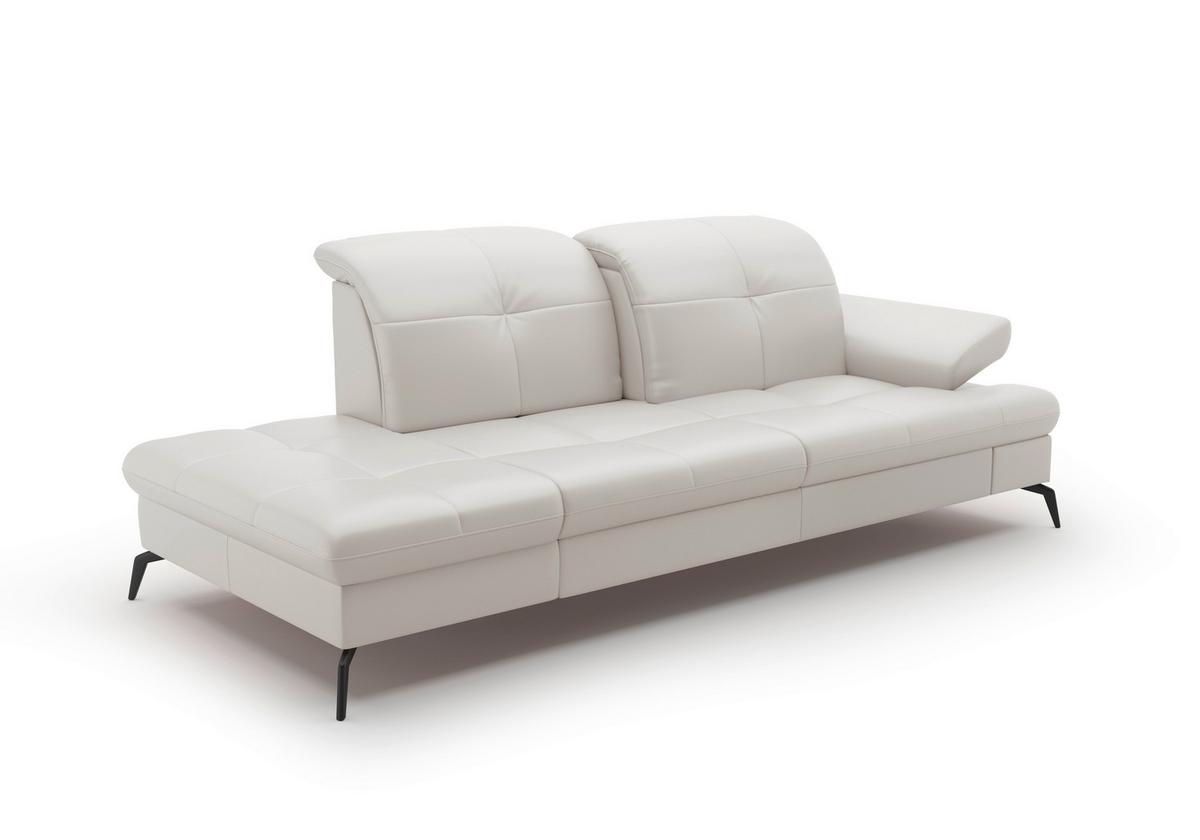 Récamiere Amica E, Weiß B: 231 Cm - Schwarz/Weiß, KONVENTIONELL, Leder (231/90/122cm) - Sit & More