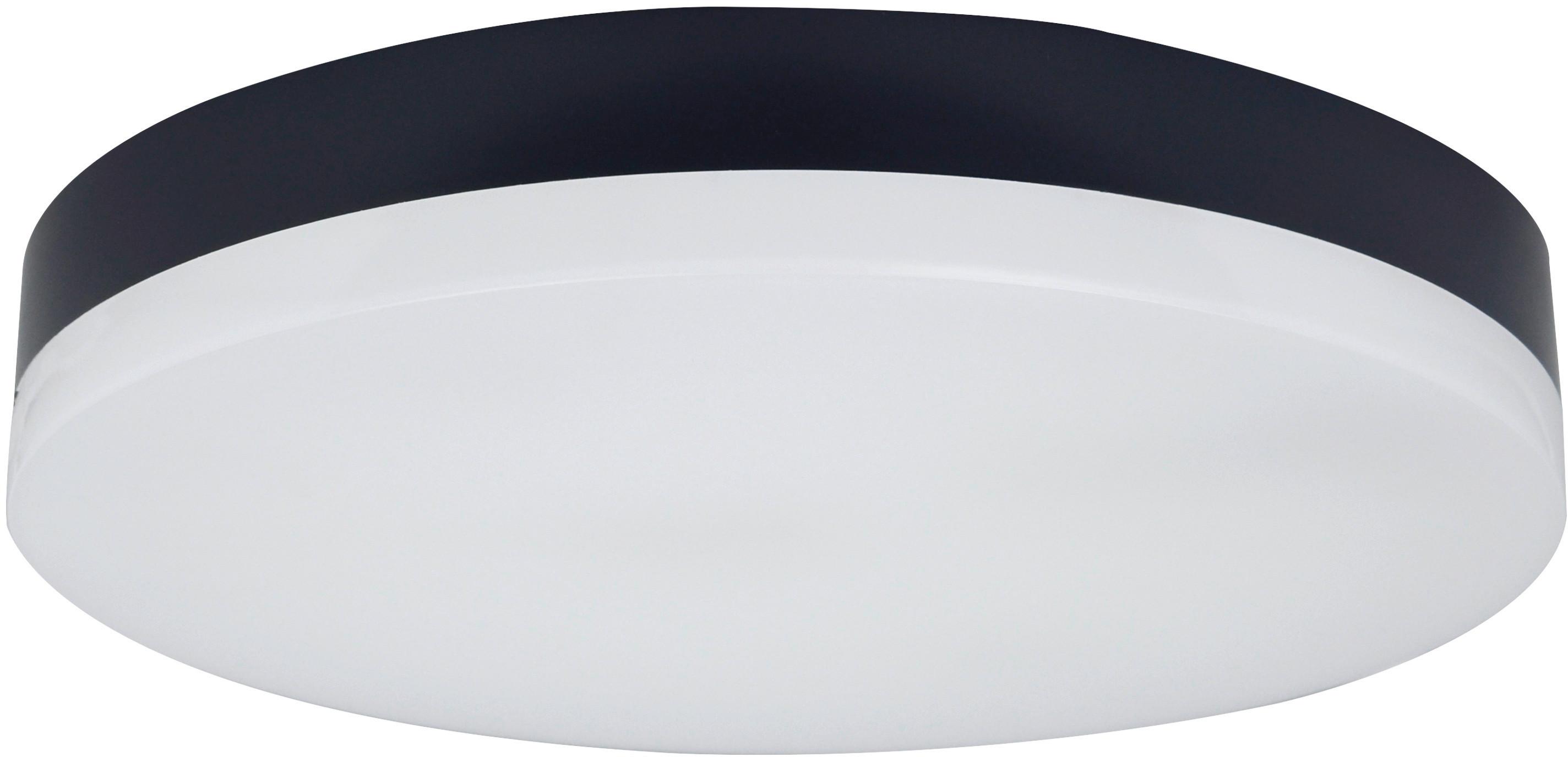 LED-Deckenleuchte Ø 28 cm, für In- und Outdoor - Schwarz, Basics, Kunststoff (28/5,1cm)