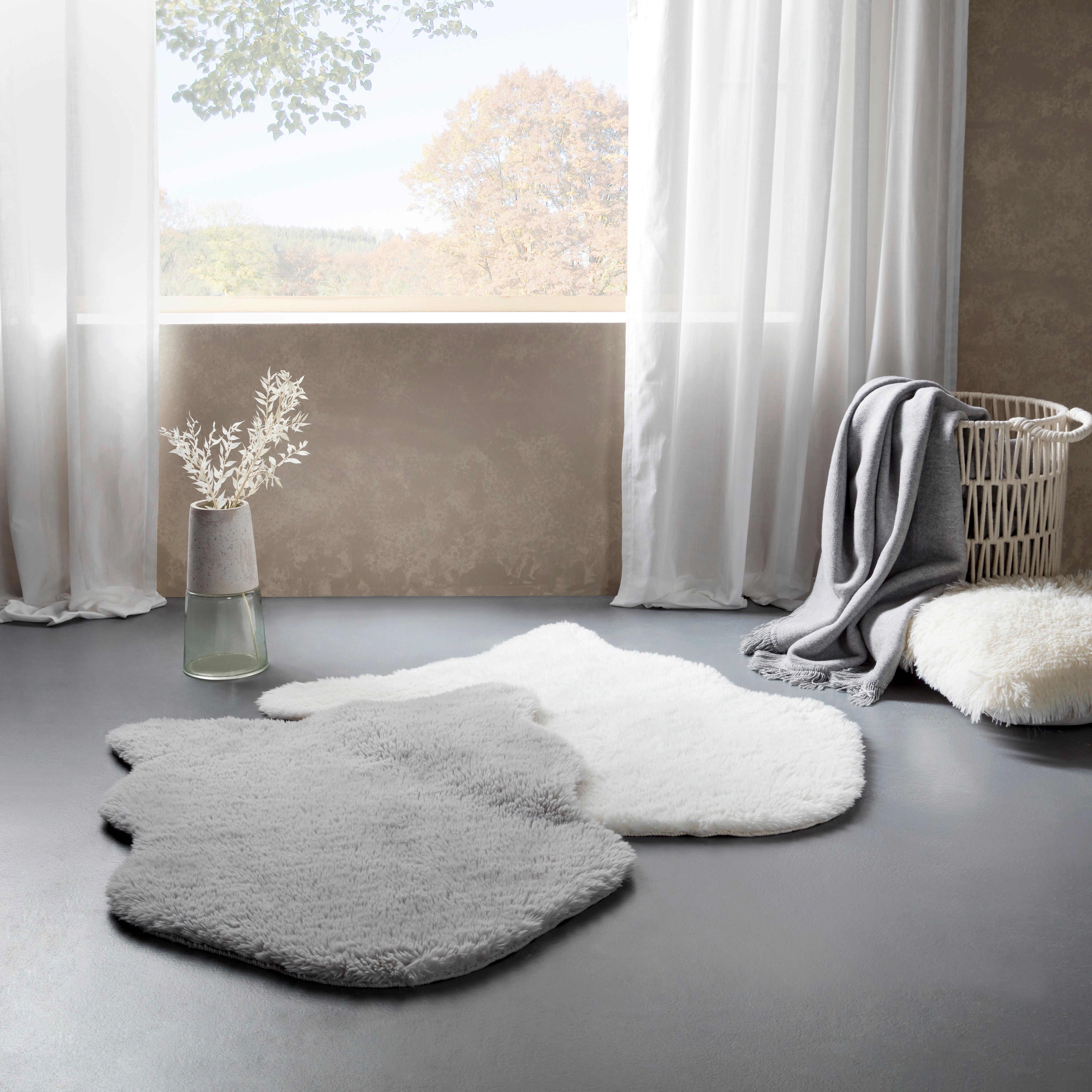 Umelá Kožušina Lucia, 60/90cm, Biela - biela, Romantický / Vidiecky, textil (60/90cm) - Modern Living