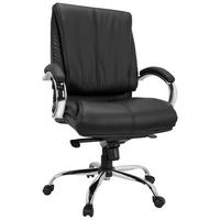 Chefsessel Xxl H 100 Pu Lederlook Schwarz Bis 150 Kg - Silberfarben/Schwarz, Basics, Kunststoff/Textil (66/113/70cm) - MID.YOU