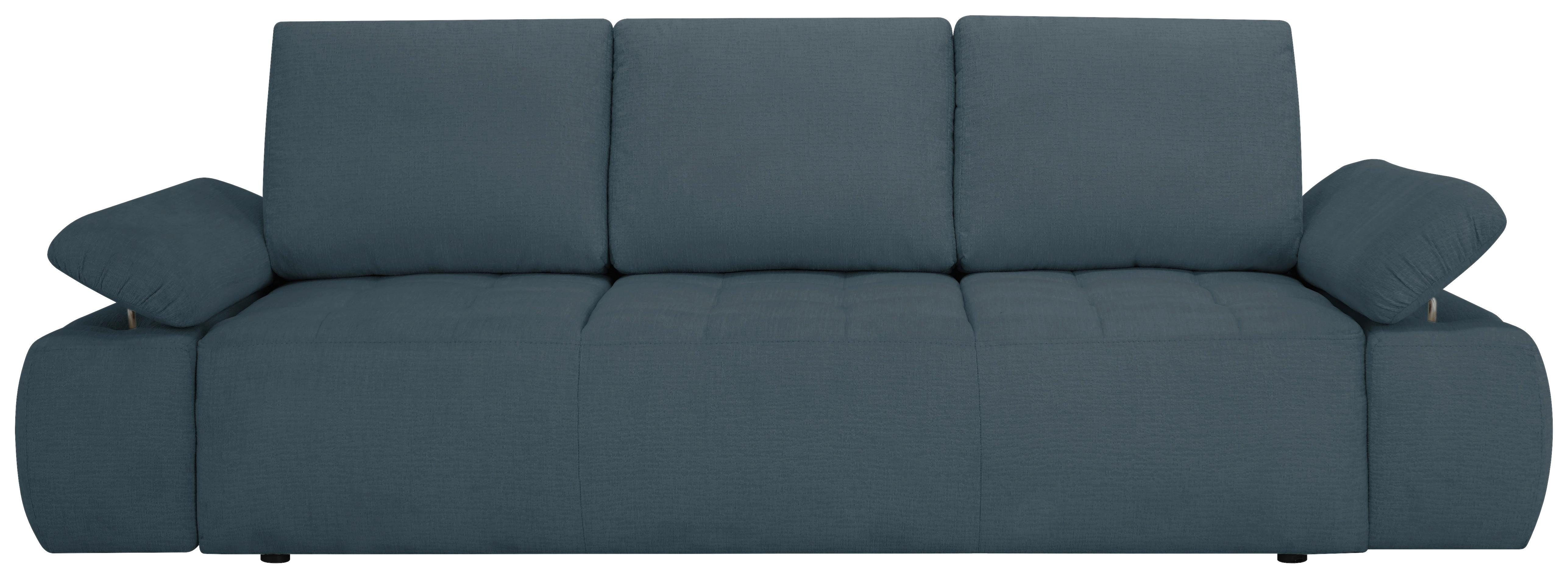 Schlafsofa Madox Blau B: 255 cm - Blau/Schwarz, Design, Textil (255/89/109cm) - MID.YOU