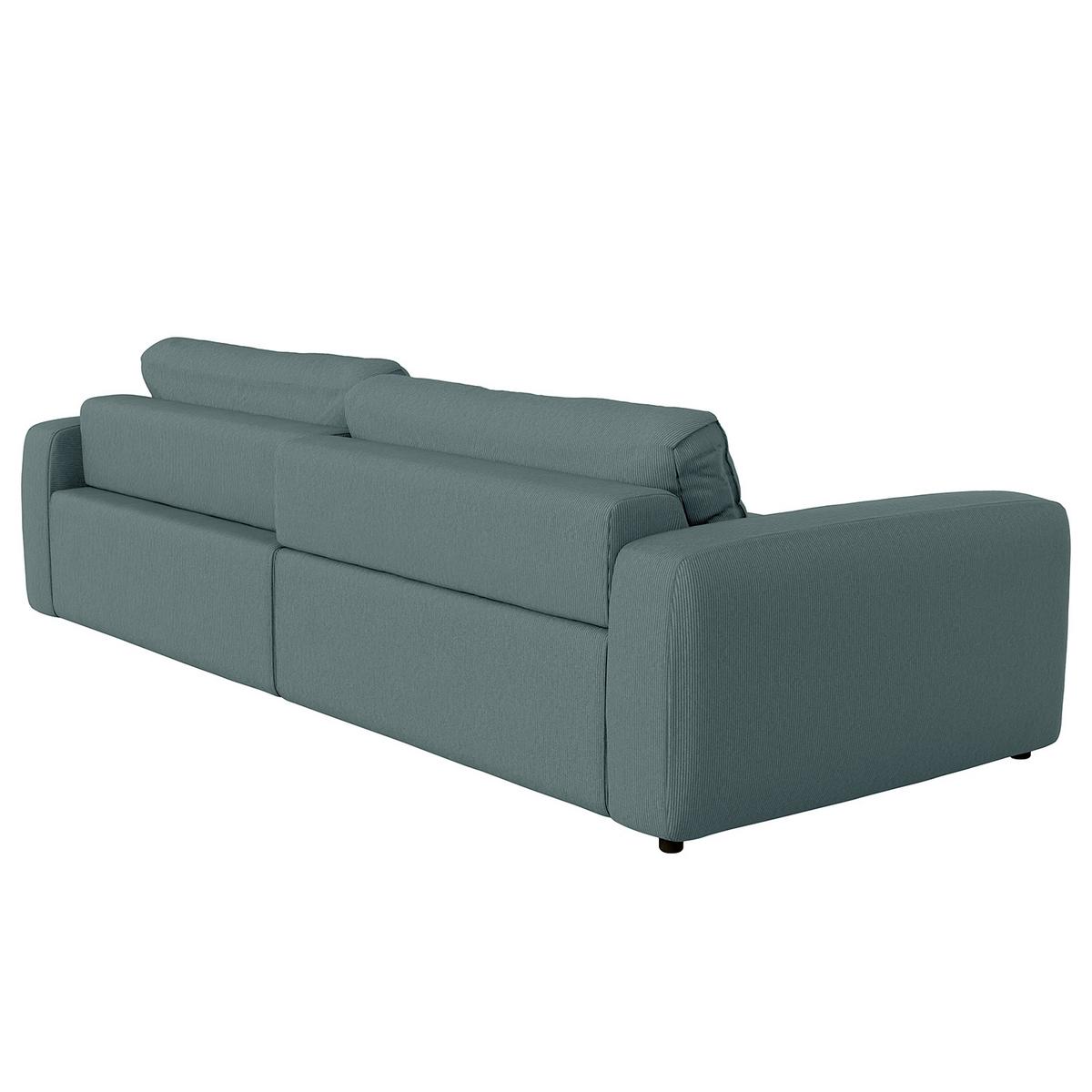 Bigsofa Bourbon, Blaugrau B: 264 Cm - Blaugrau/Schwarz, MODERN, Textil (264/84/125cm) - Trendmanufaktur