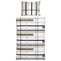 Renforcé-Bettwäsche 140x200 cm Elea Braun/Weiß/Taupe - Taupe/Braun, MODERN, Textil - Luca Bessoni