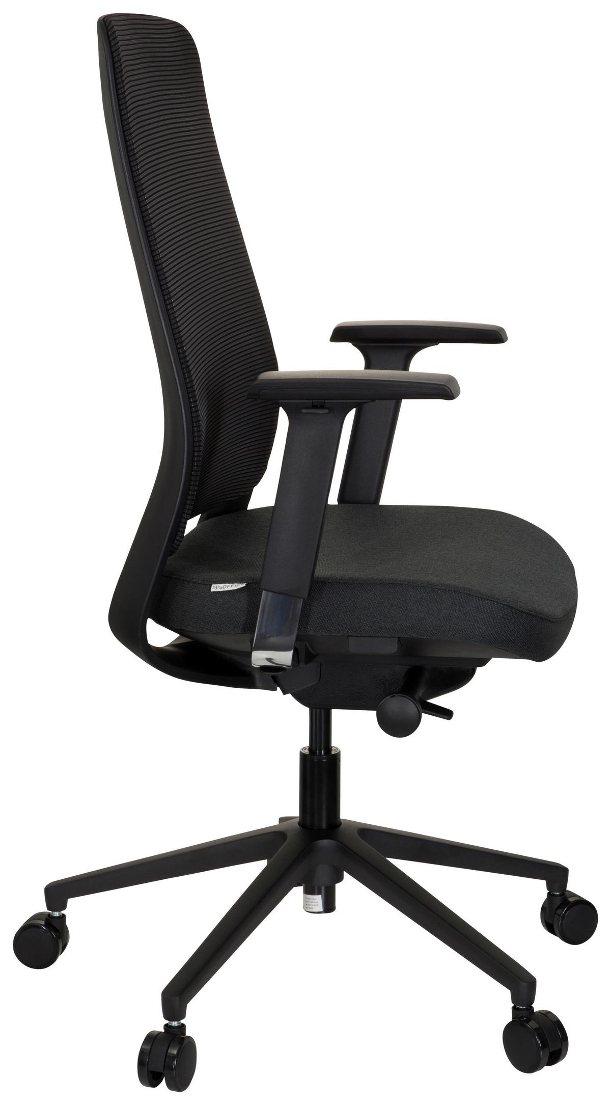 Drehstuhl Chiaro T1 Black Schwarz - Schwarz, MODERN, Kunststoff/Textil (68/117/60cm) - MID.YOU
