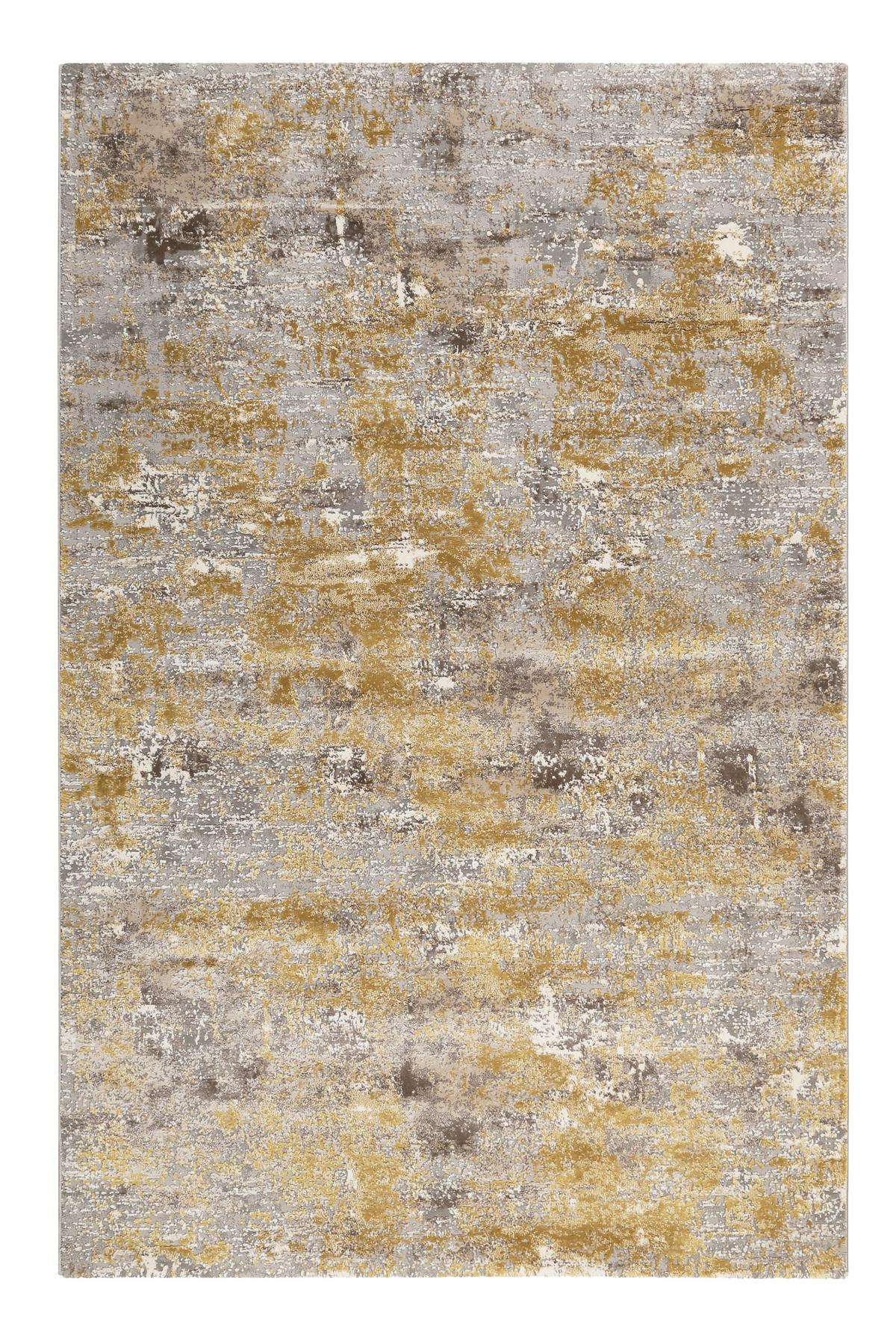 Webteppich Grau/gold, Bxl: Ca. 80x150 Cm - Dunkelgrau/Goldfarben, Design, Textil (80/150cm) - Esprit