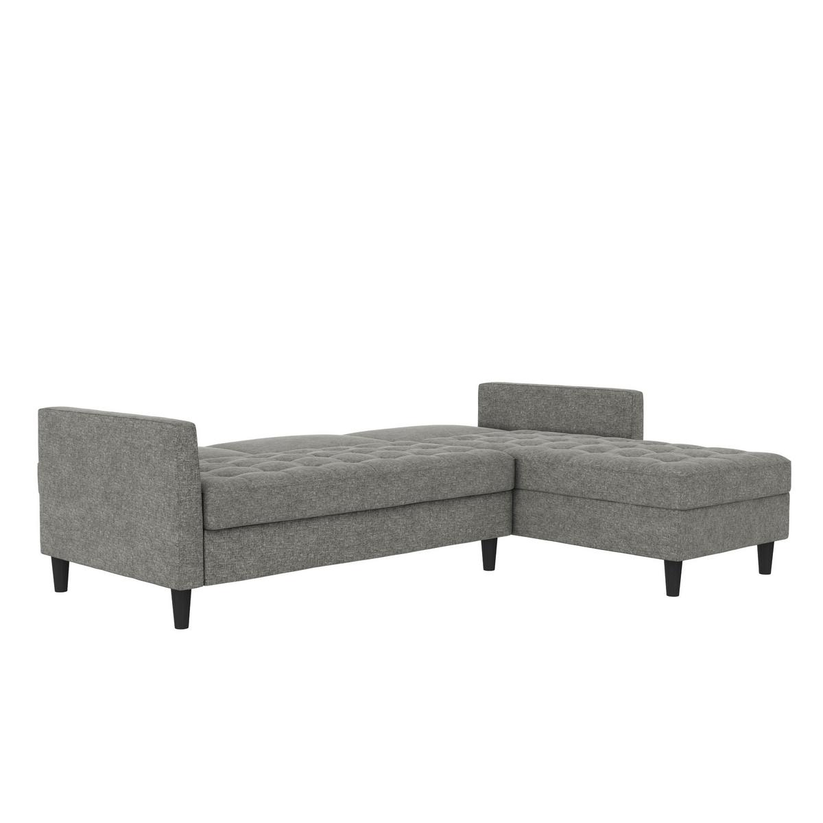 Ecksofa Palermo Anthrazit, mit Stauraum - Anthrazit/Schwarz, Basics, Textil (213/154cm) - Livetastic