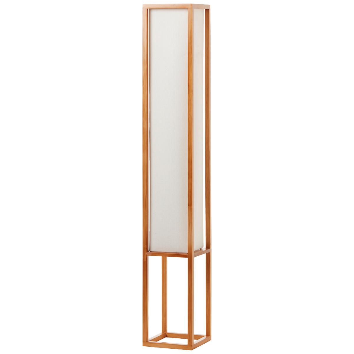 Stehlampe Holz Seaside Naturfarben/Weiß, Fußschalter - Naturfarben/Weiß, Natur, Holz/Textil (19/120/19cm) - Brilliant