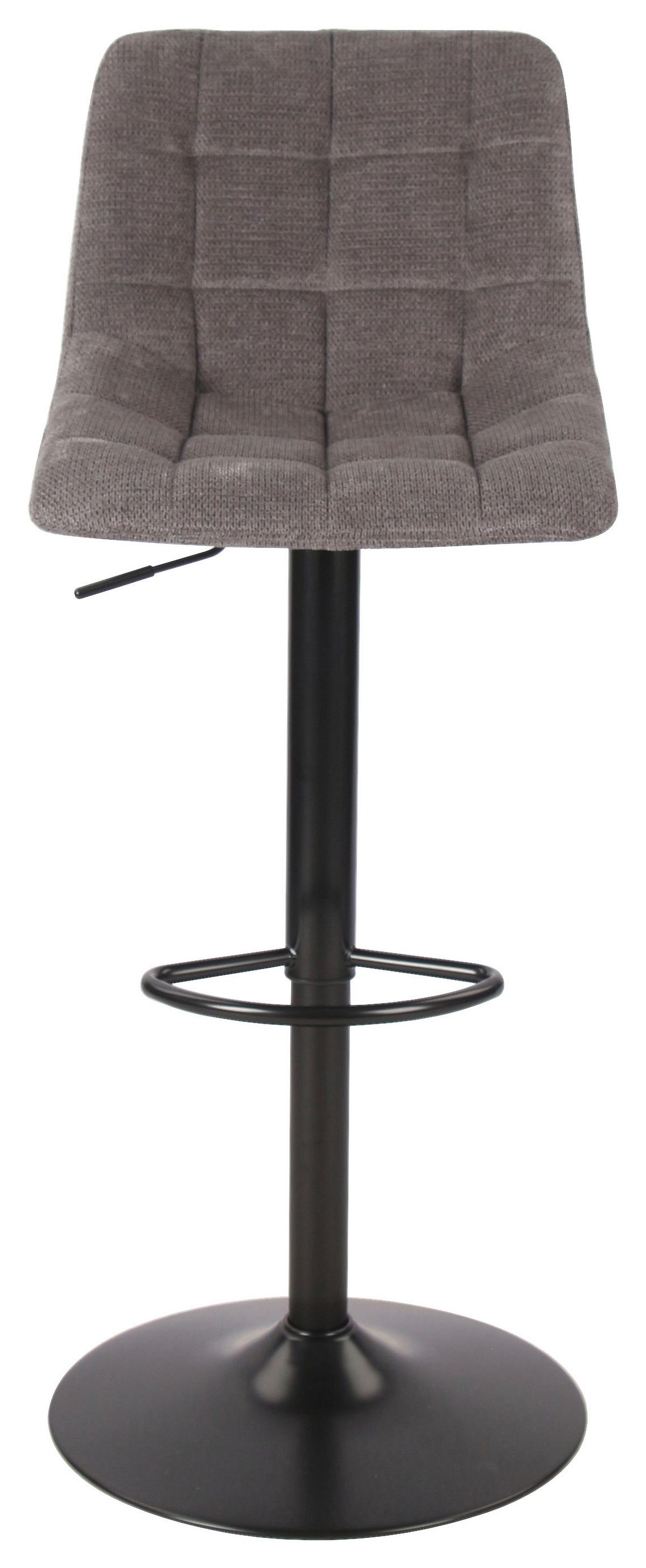 Barhocker höhenverstellbar Bretone Dunkelgrau - Dunkelgrau/Schwarz, MODERN, Textil/Metall (47/113,5/53cm)
