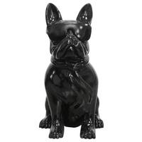 Skulptur Bulldog Schwarz, 27x37 cm - Schwarz, Trend, Naturmaterialien/Stein (27/37/19cm) - Kayoom