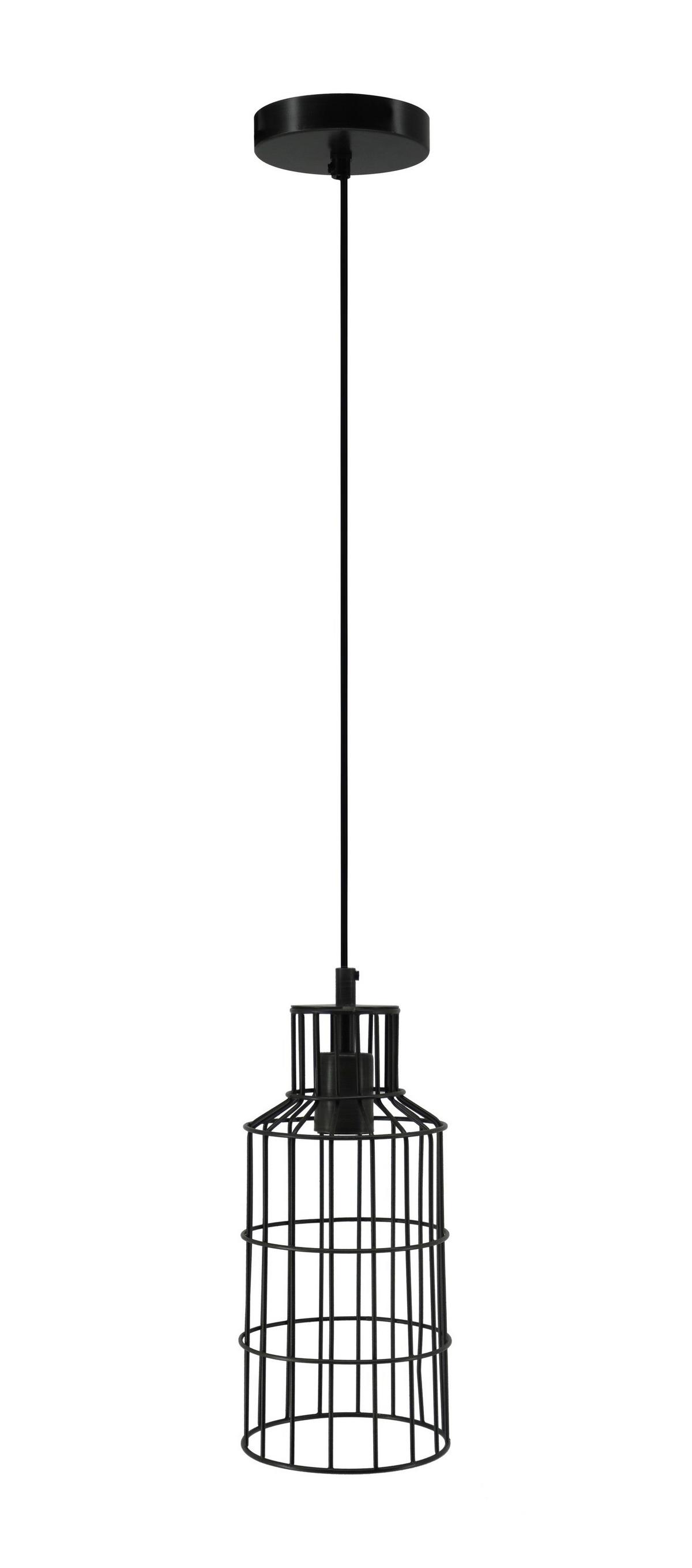 Hängeleuchte Adhara Schwarz - Schwarz, Trend, Metall (15/15/34cm) - Kayoom