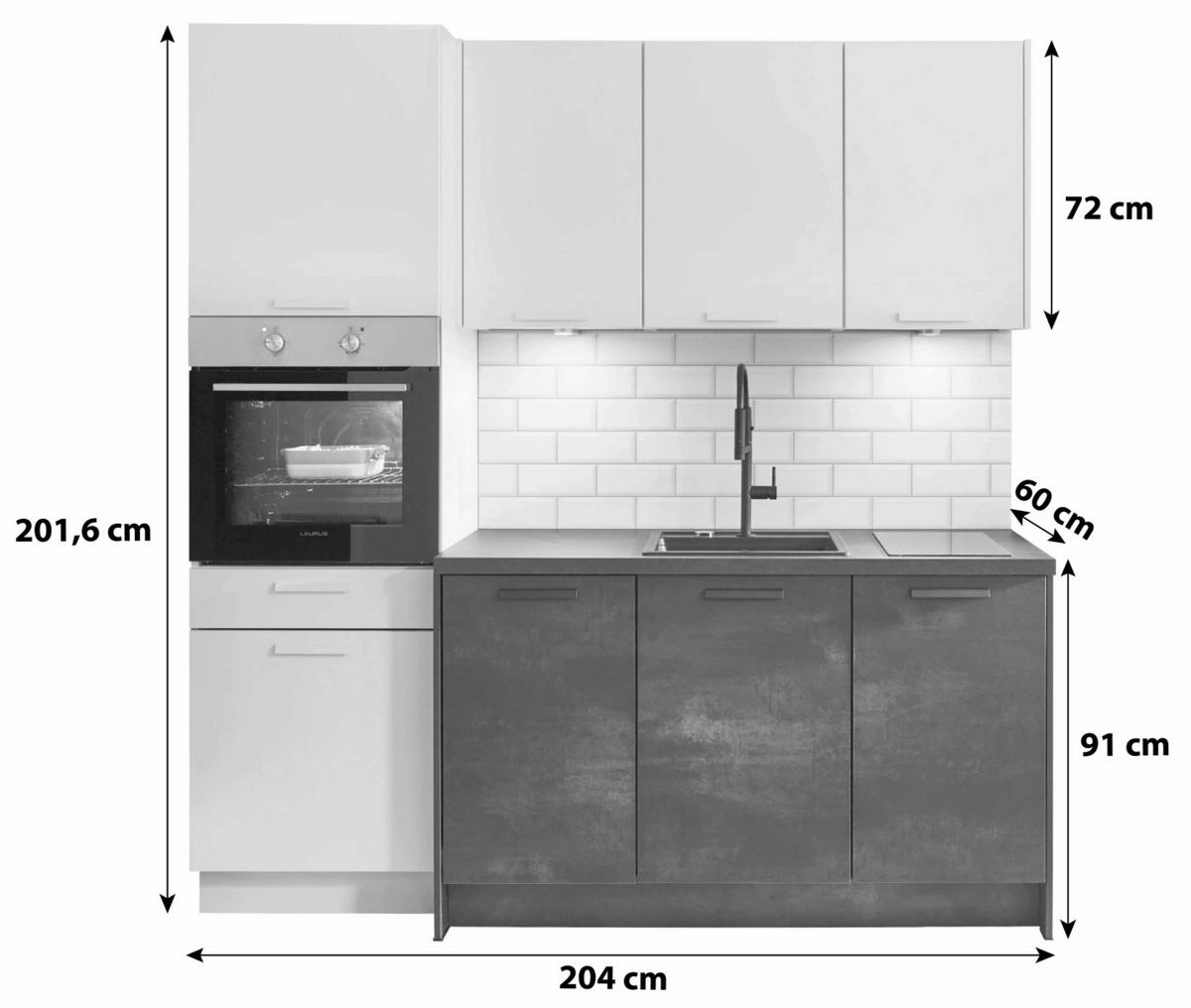 Küchenblock Toronto/Las Vegas - LIFESTYLE, Holzwerkstoff (204cm) - Vertico