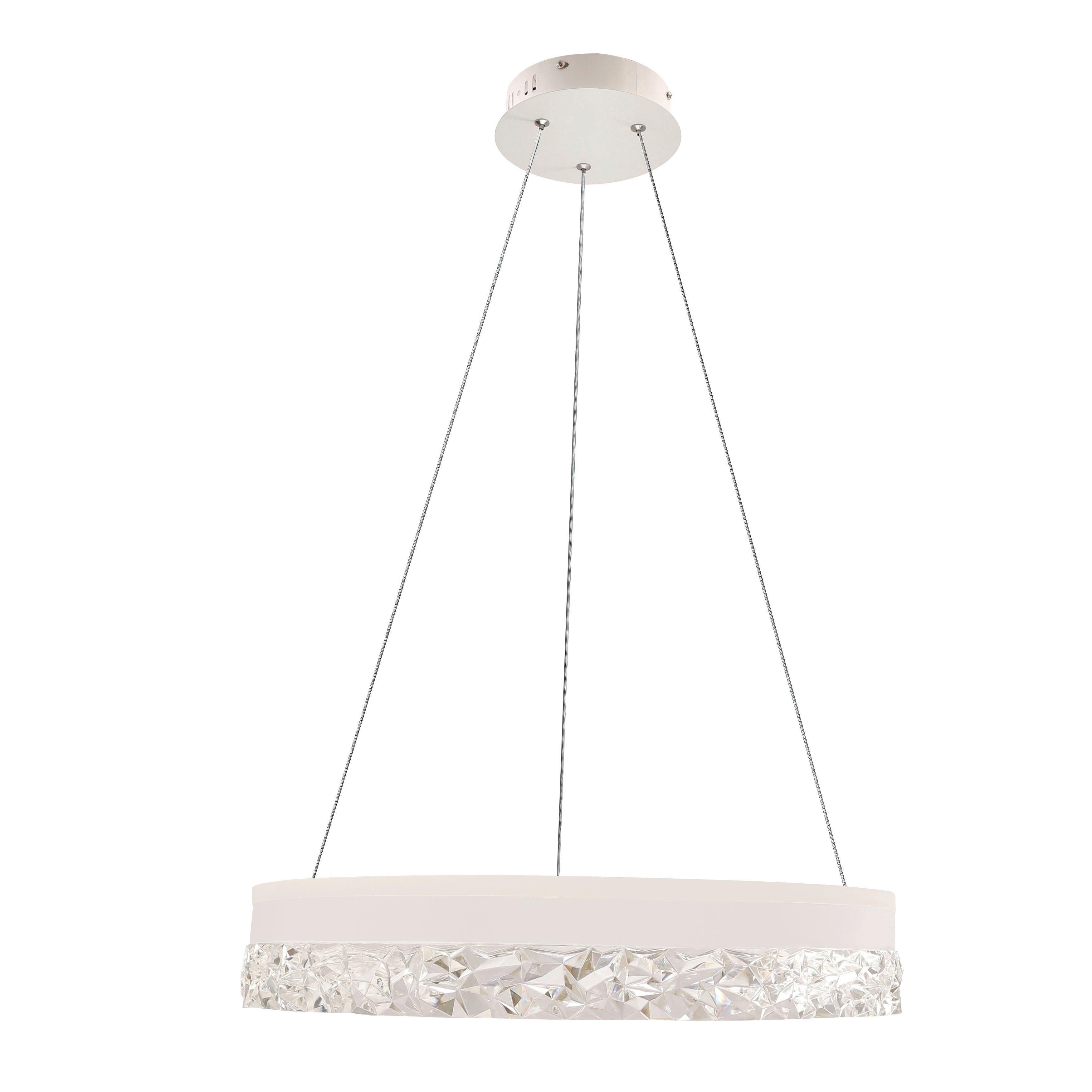 LED-Pendelleuchte 31-35547 Frozi - Transparent/Weiß, Design, Kunststoff/Metall (50/50/120cm)