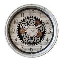 Wanduhr Benny - Beige/Grauweiß, Basics, Holzwerkstoff/Metall (50,8cm)