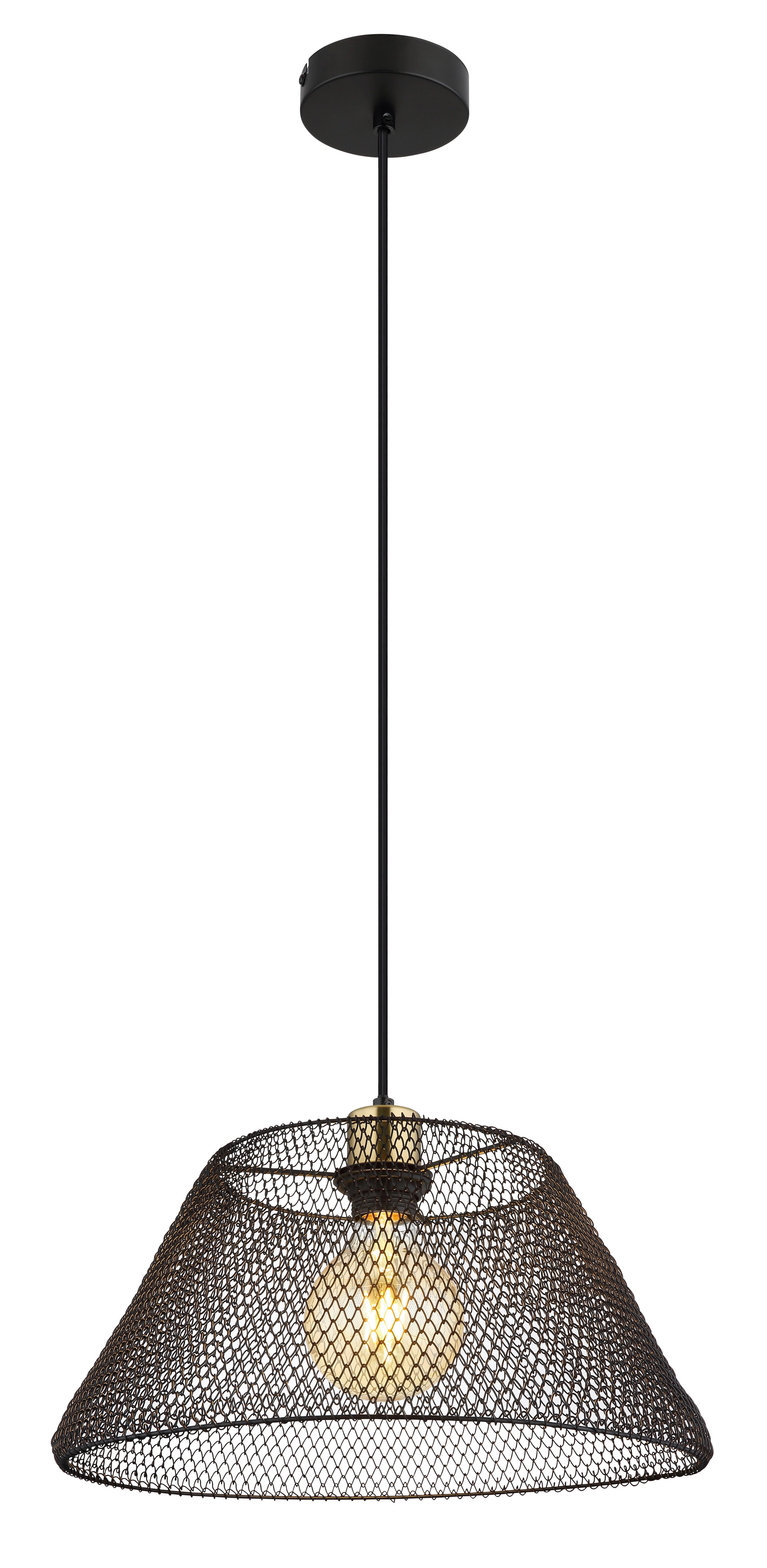 Hängeleuchte 15646h1 - Goldfarben/Schwarz, Trend, Kunststoff/Metall (36/120cm) - Globo