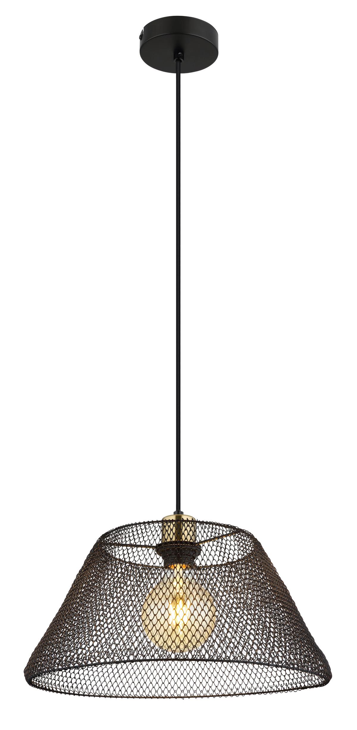 Hängeleuchte 15646h1 - Goldfarben/Schwarz, Trend, Kunststoff/Metall (36/120cm) - Globo