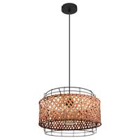 Hängeleuchte H: 120 cm 1-Flammig mit Bambus - Dunkelbraun/Schwarz, Basics, Naturmaterialien/Metall (35/120cm) - Globo