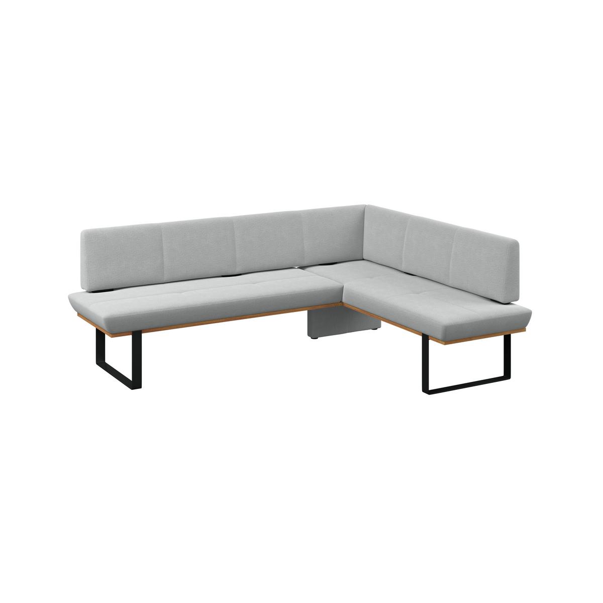 Eckbank Tristan Webstoff hellgrau, S:225x175cm - Hellgrau/Schwarz, MODERN, Holz/Textil (225/175cm) - James Wood