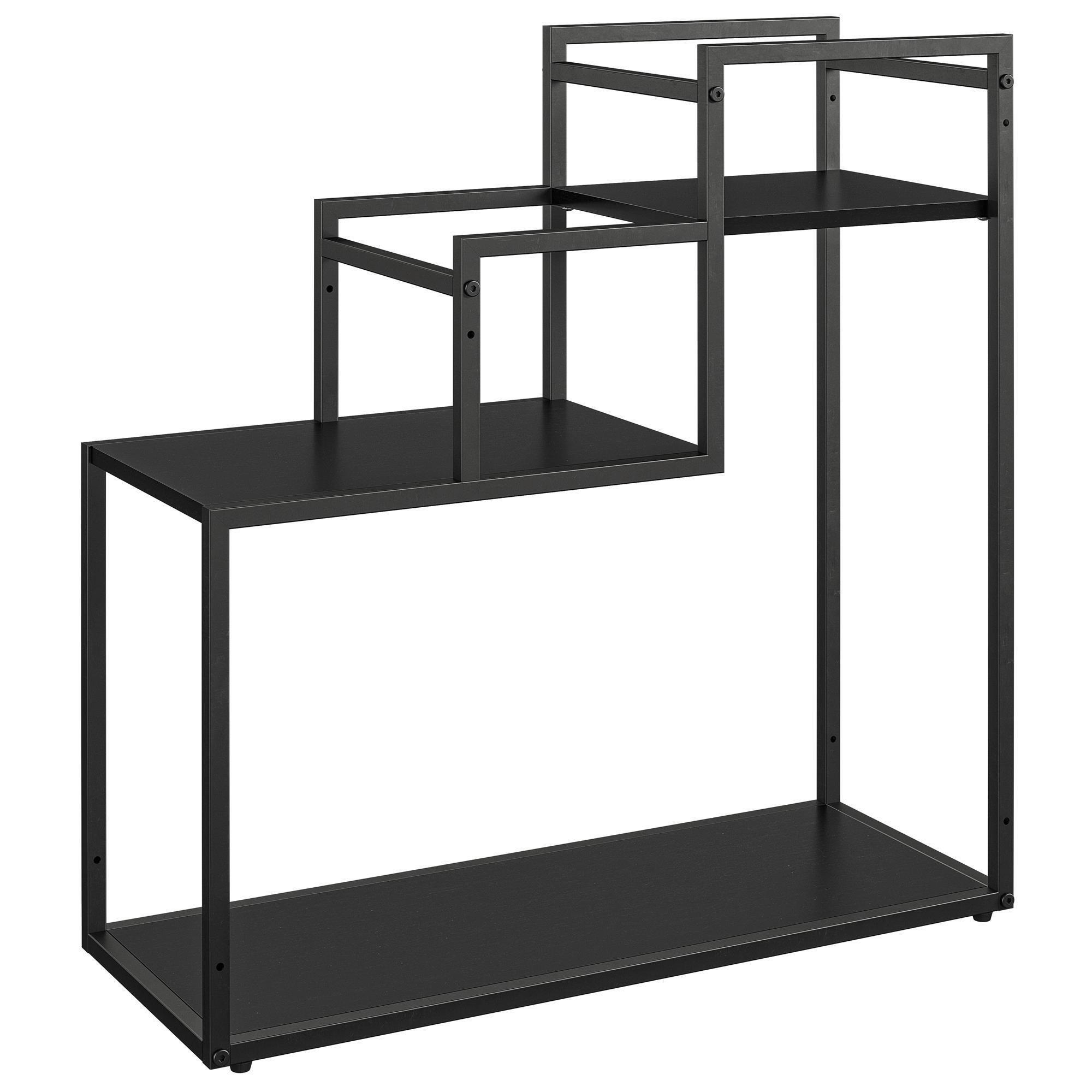 Blumenständer Weston Schwarz, Holzoptik B: 58 Cm - Schwarz, Design, Metall (58/58/23cm) - MID.YOU