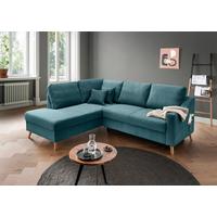 Ecksofa Valentina Petrol S: 200x230 Cm - Petrol/Naturfarben, MODERN, Textil (200/230cm) - Livetastic
