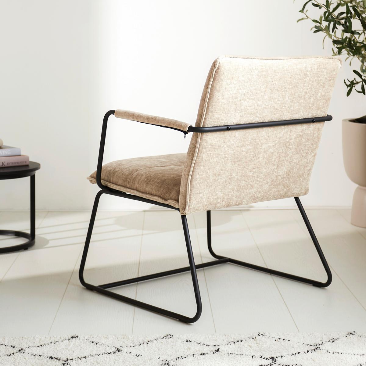 Sessel Bilbao Beige B: 65 cm - Beige/Schwarz, MODERN, Textil (65/80/68cm) - MID.YOU