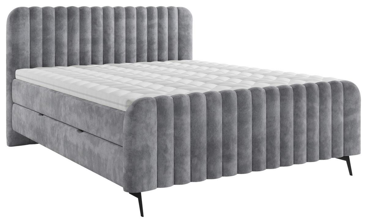 Boxbett Liam Grau 200x200 Cm - Schwarz/Grau, MODERN, Holz/Holzwerkstoff (200/200cm) - MID.YOU