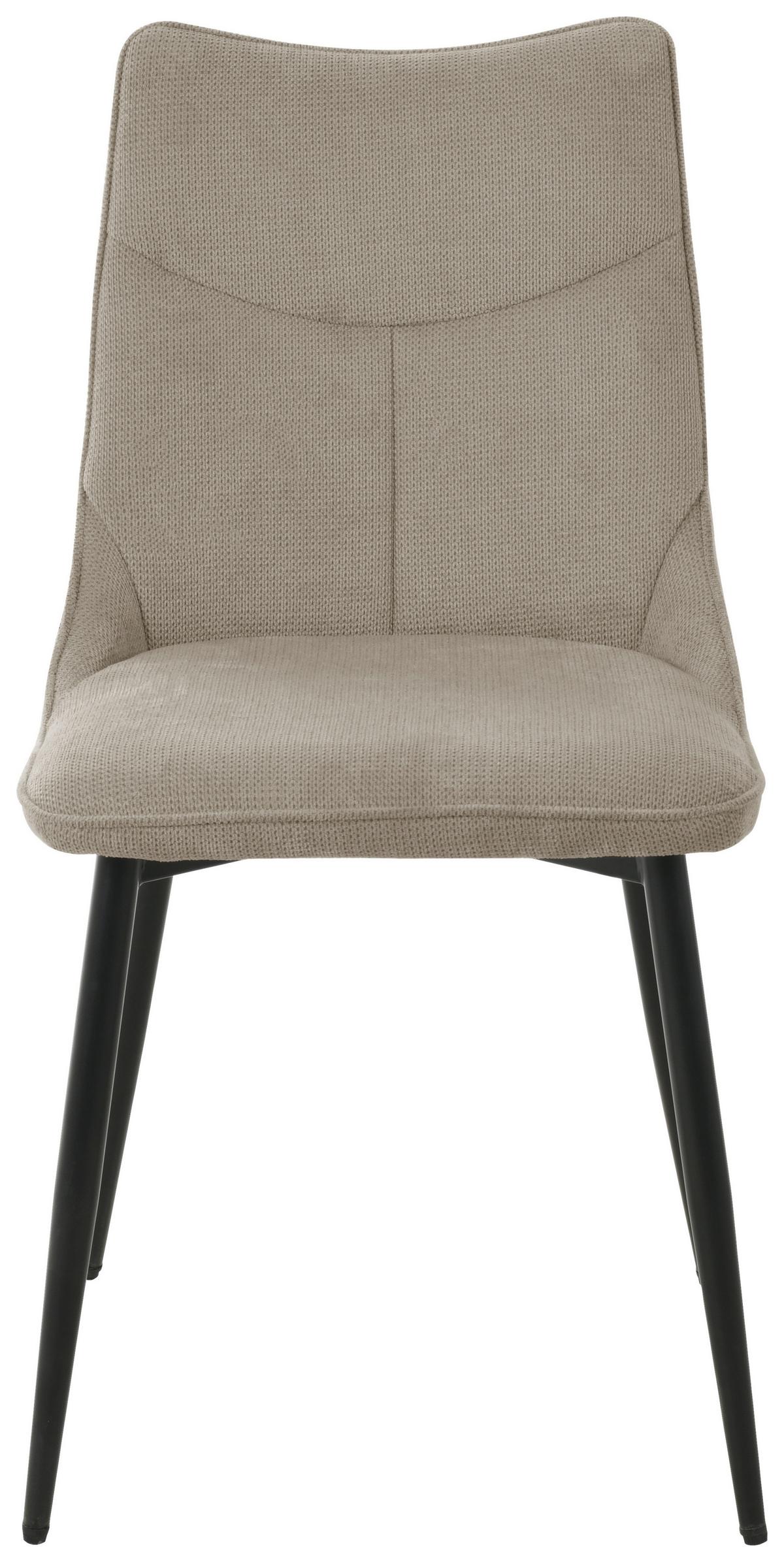 Vierfußstuhl Vera Beige Echtholz Beine - Beige/Schwarz, KONVENTIONELL, Holz/Textil (46/86/59cm) - Nedis SmartLife