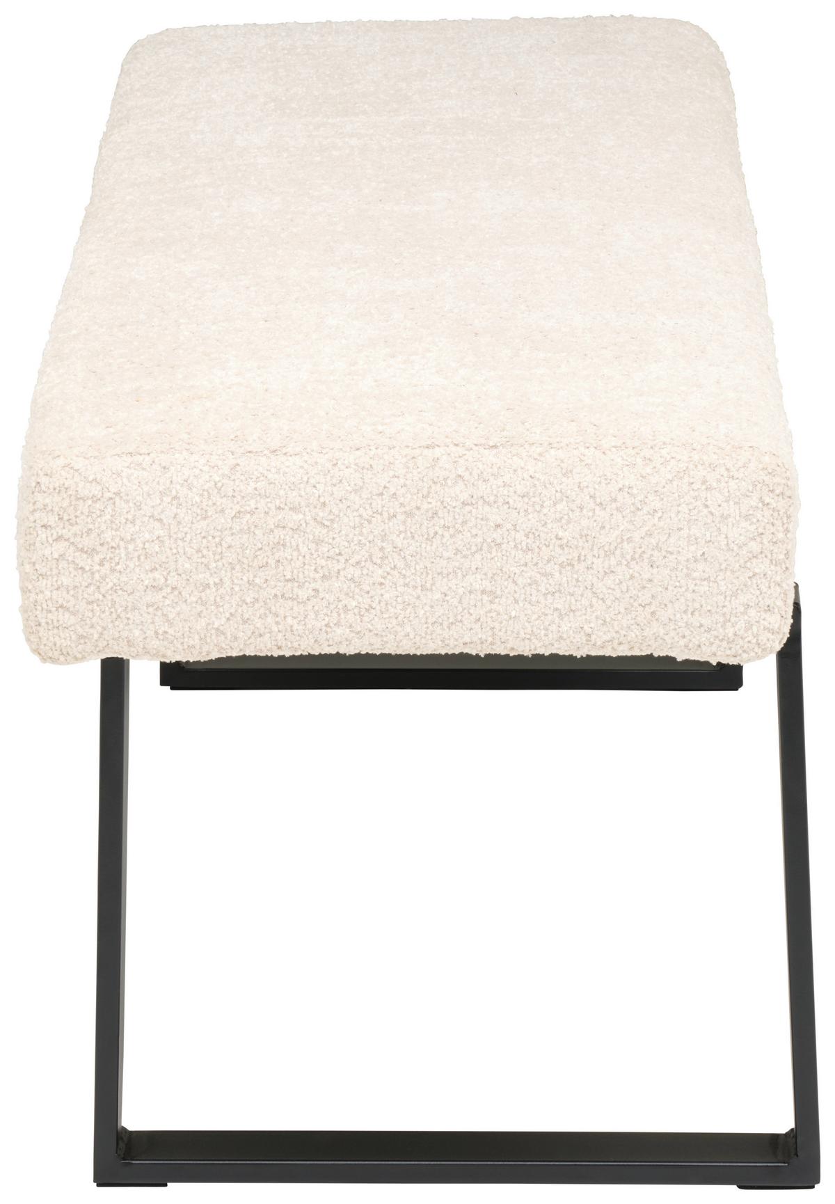 Sitzbank Kea Ohne Lehne Beige, B: 140 Cm - Beige/Schwarz, KONVENTIONELL, Textil/Metall (140/49/47cm) - MID.YOU